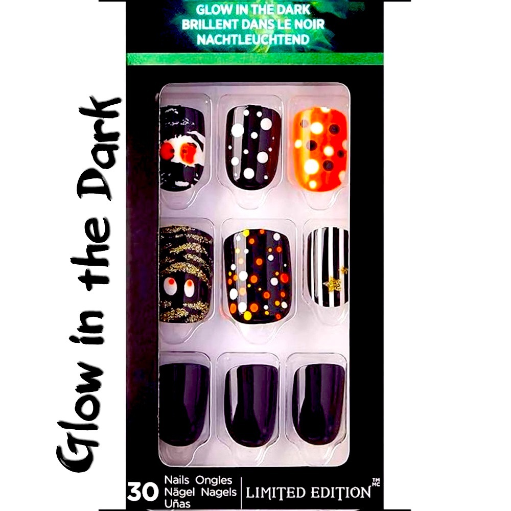 Press-On Nails, Glow in the Dark, Special Edition, NEW